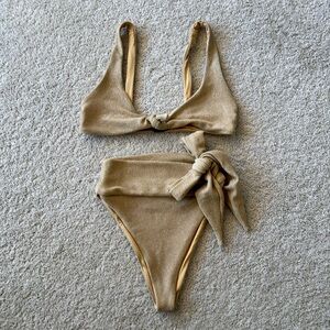 Beach Riot Gold Sparkle Swimsuit